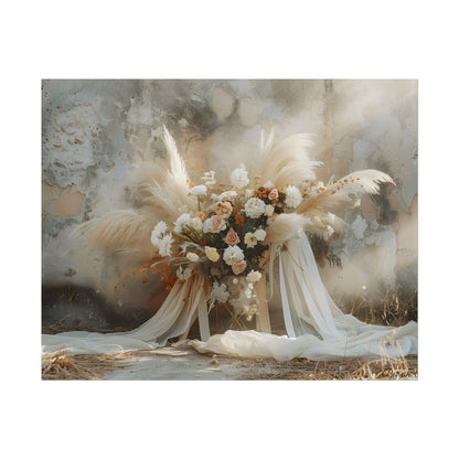 Whimsical Floral Bloom: Pampas Grass Artwork - Poster