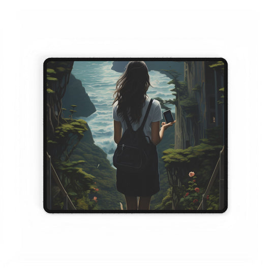 Vibrant Outdoor Escape: Person amidst Nature - Desk Mat