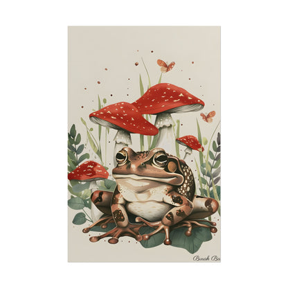 Retro Frog Smile: Colorful Mushroom Friends - Poster