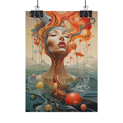 Surreal Dreamscape: Vibrant Psychedelic Colors - Poster