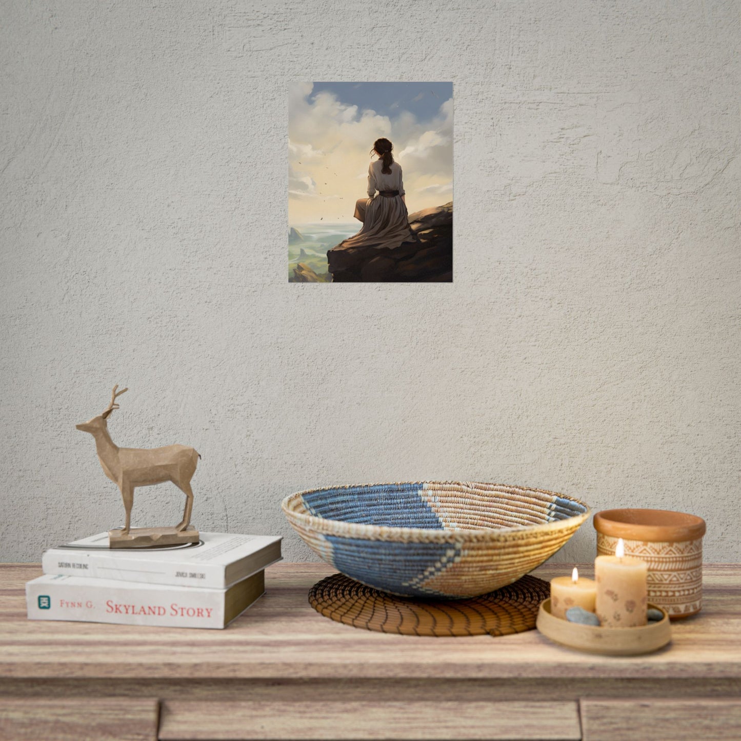 Handcrafted Earthy Orb: Artisan Textured Artwork - Poster