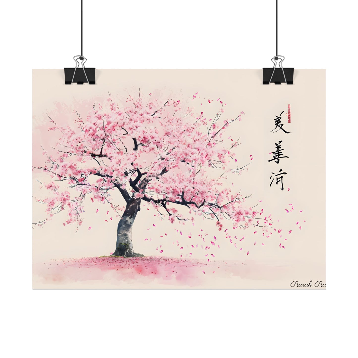 Japanese Cherry Blossom Art: Springtime Painting - Poster