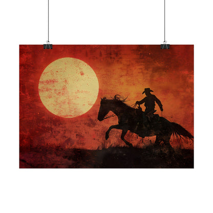 Rodeo Cowboy in Action: Vintage Bronco Ride - Poster