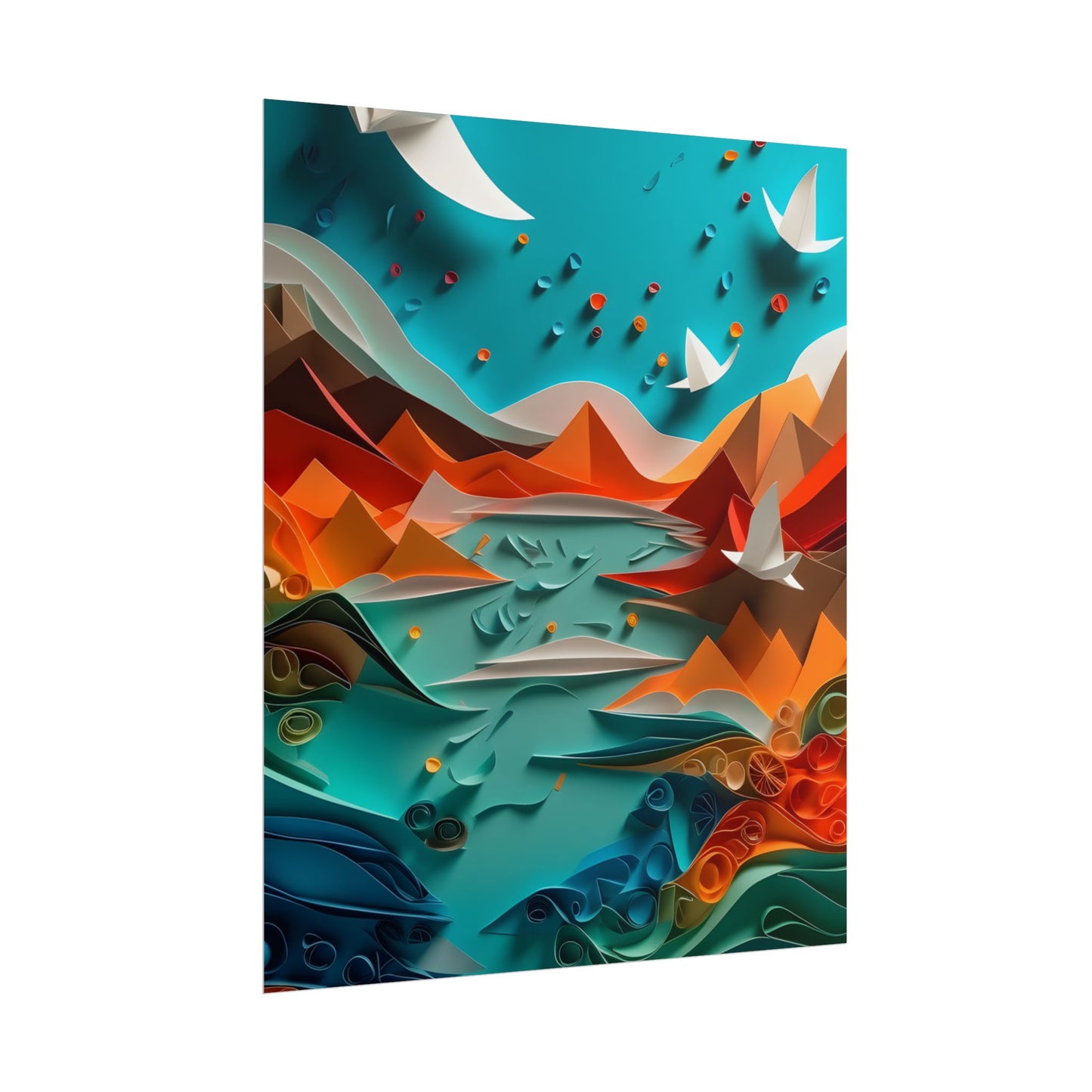 Abstract Geometric Art: Colorful Shapes in Harmony - Poster