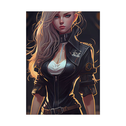 Blonde Female Police Officer: Calm Professional in Hotel Lobby - Poster