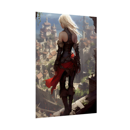 Blonde Anime Bloom: Calming Outdoor Artwork - Poster