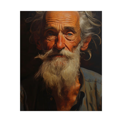 Elderly Wisdom: A Portrait of Timeless Senior Reflection - Poster