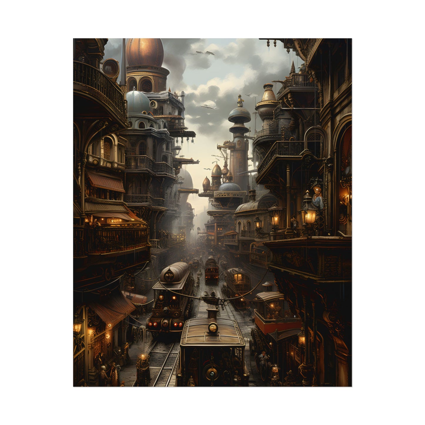 Steampunk Cityscape: Industrial Marvel Artwork - Poster