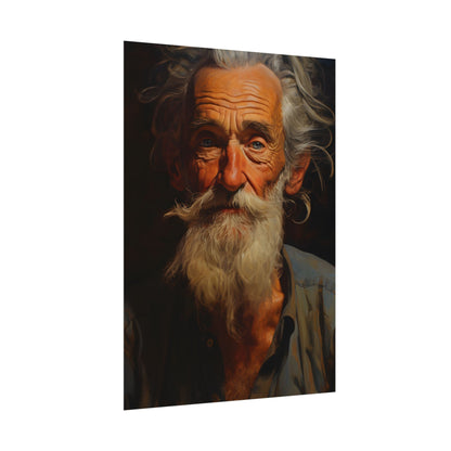 Elderly Wisdom: A Portrait of Timeless Senior Reflection - Poster