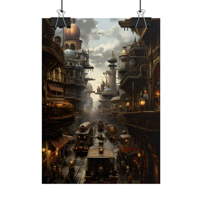 Steampunk Cityscape: Industrial Marvel Artwork - Poster