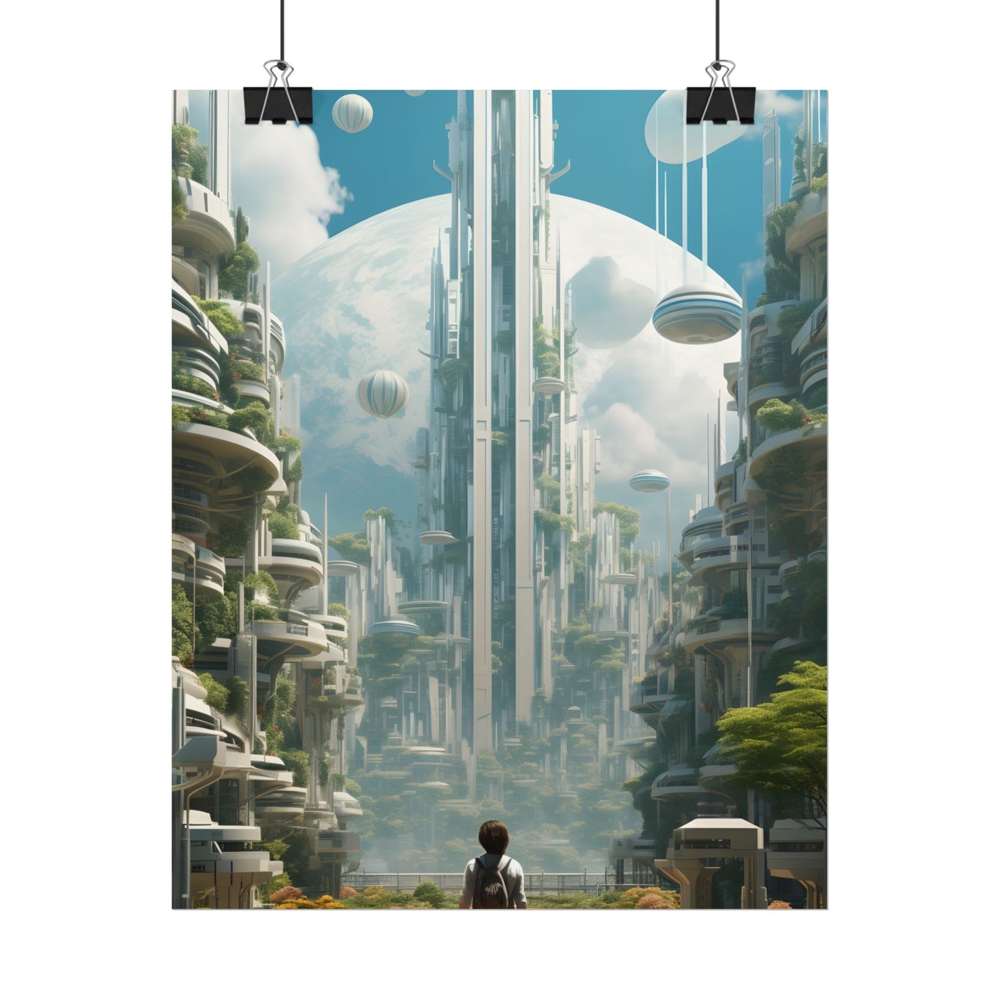 Dystopian Utopia: Futuristic Cityscape Under Oppression - Poster
