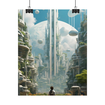 Dystopian Utopia: Futuristic Cityscape Under Oppression - Poster