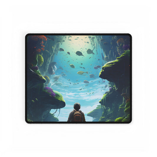 Futuristic Explorer: Sci-Fi Wilderness Discovery - Desk Mat