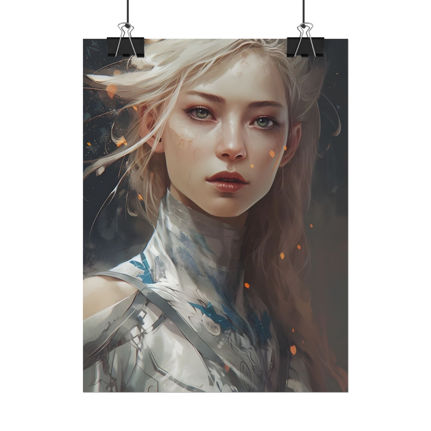 Astonishing Blonde Portrait: Capturing Intensity in Art - Poster