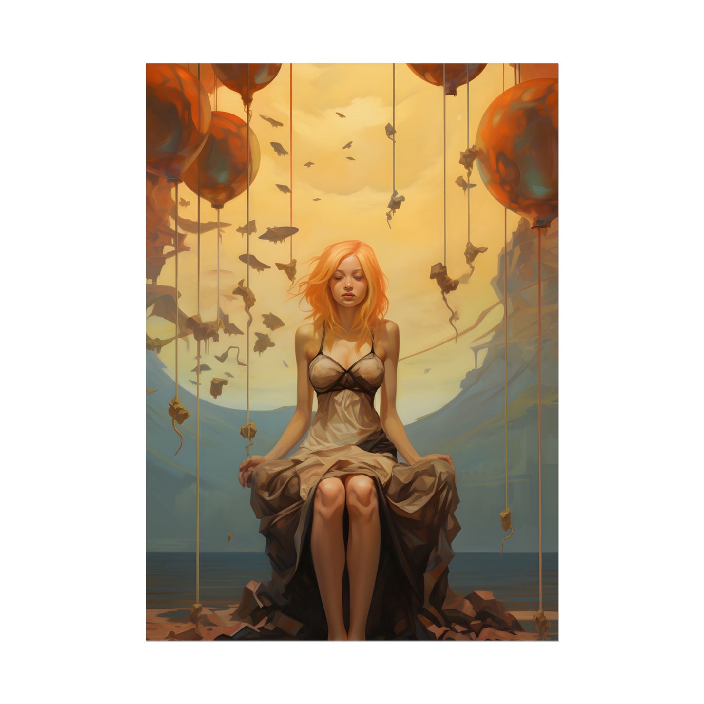 Leg Study in Natural Light: Dark Art Photography - Poster