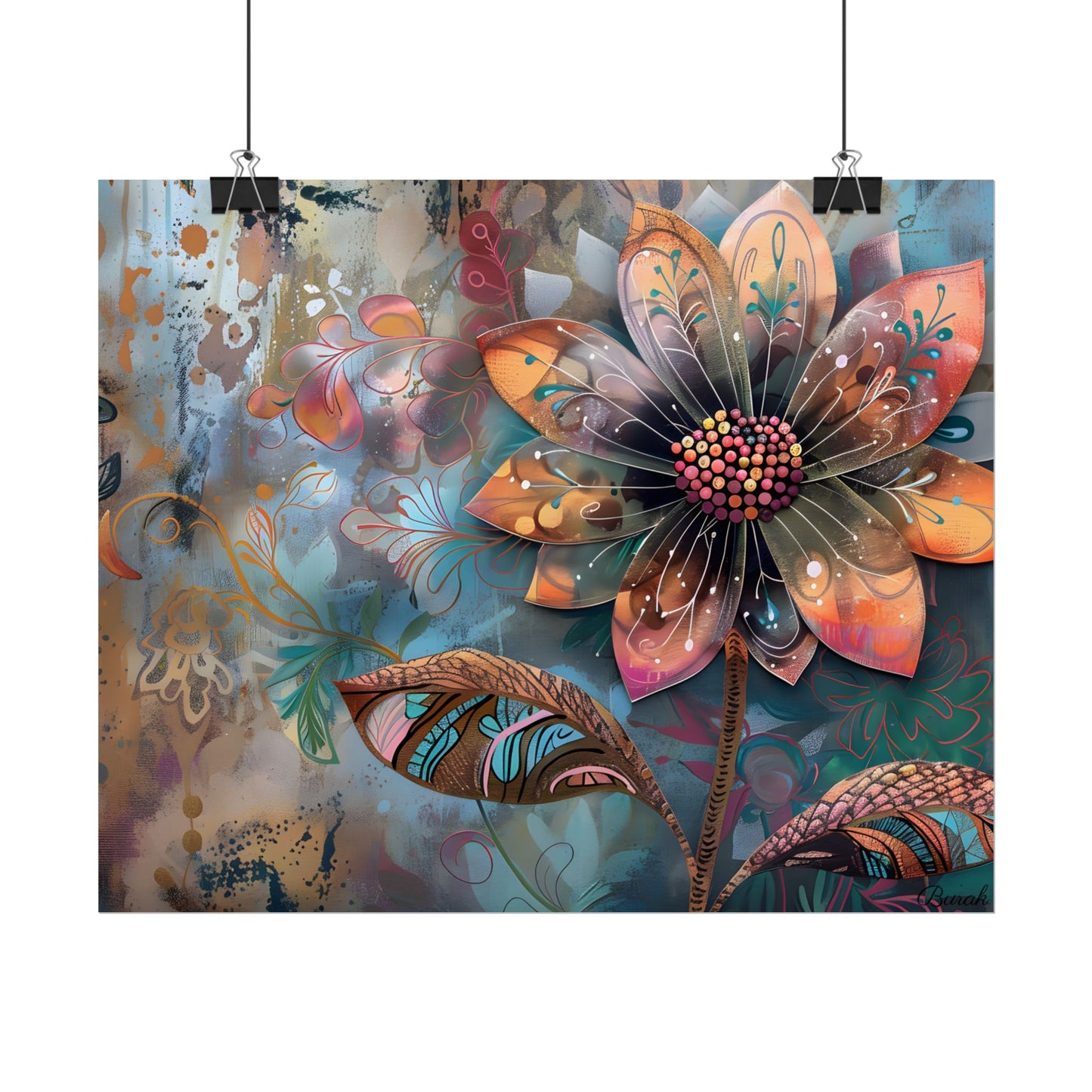 Blooming Flower: Growth Mindset in Whimsical Bloom - Poster