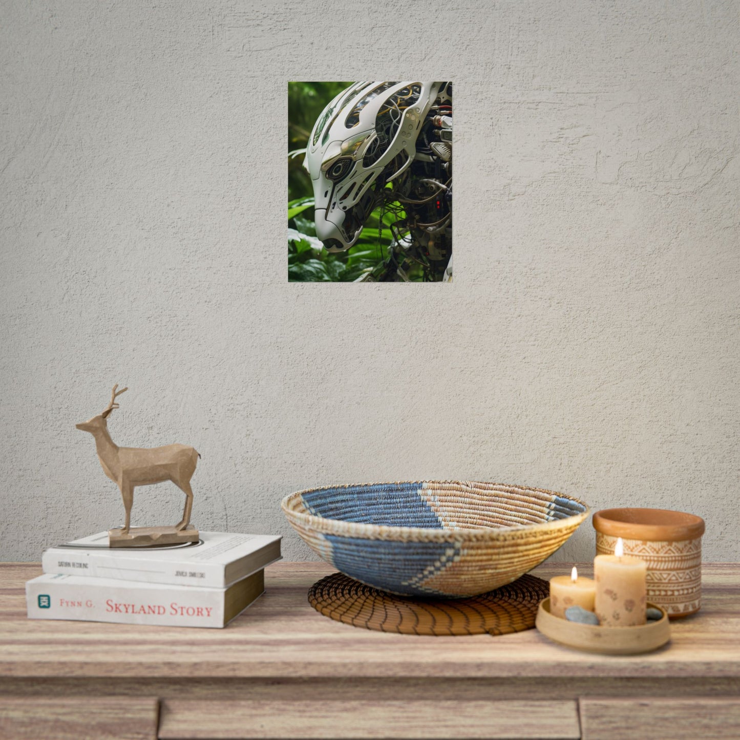 Tranquil Wildlife Sanctuary: AI-Operated Robot in Nature's Harmony - Poster