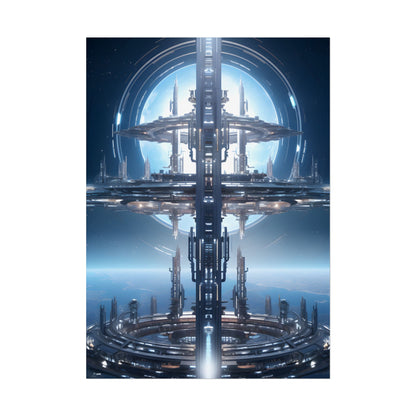 Massive Orbital Space Station: Detailed Artwork - Poster