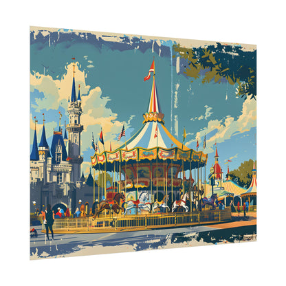 Vintage Disney Nostalgia: Retro Attraction Poster Art - Poster