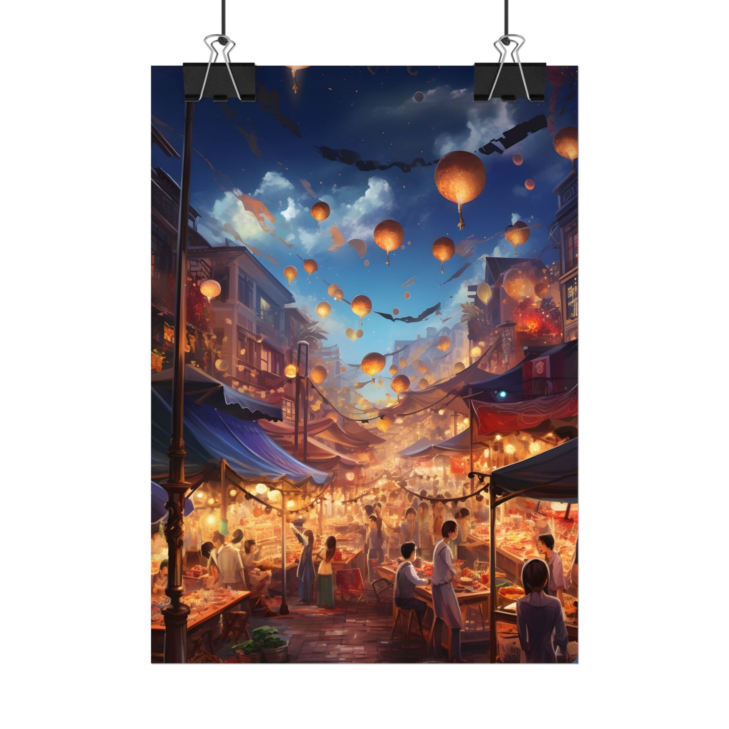 Magical Street Food Market: Enchanted Eats in Full Bloom - Poster