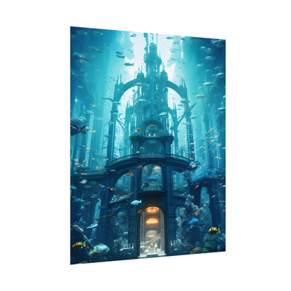 Futuristic Underwater City: Submerged Metropol Artwork - Poster
