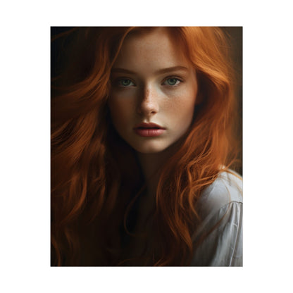 Red Hair Candid Portrait: Natural Light Photo Art - Poster