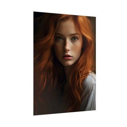 Red Hair Candid Portrait: Natural Light Photo Art - Poster