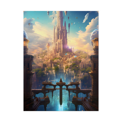 Floating Columbia: Breathtaking Serene Cityscape Artwork - Poster