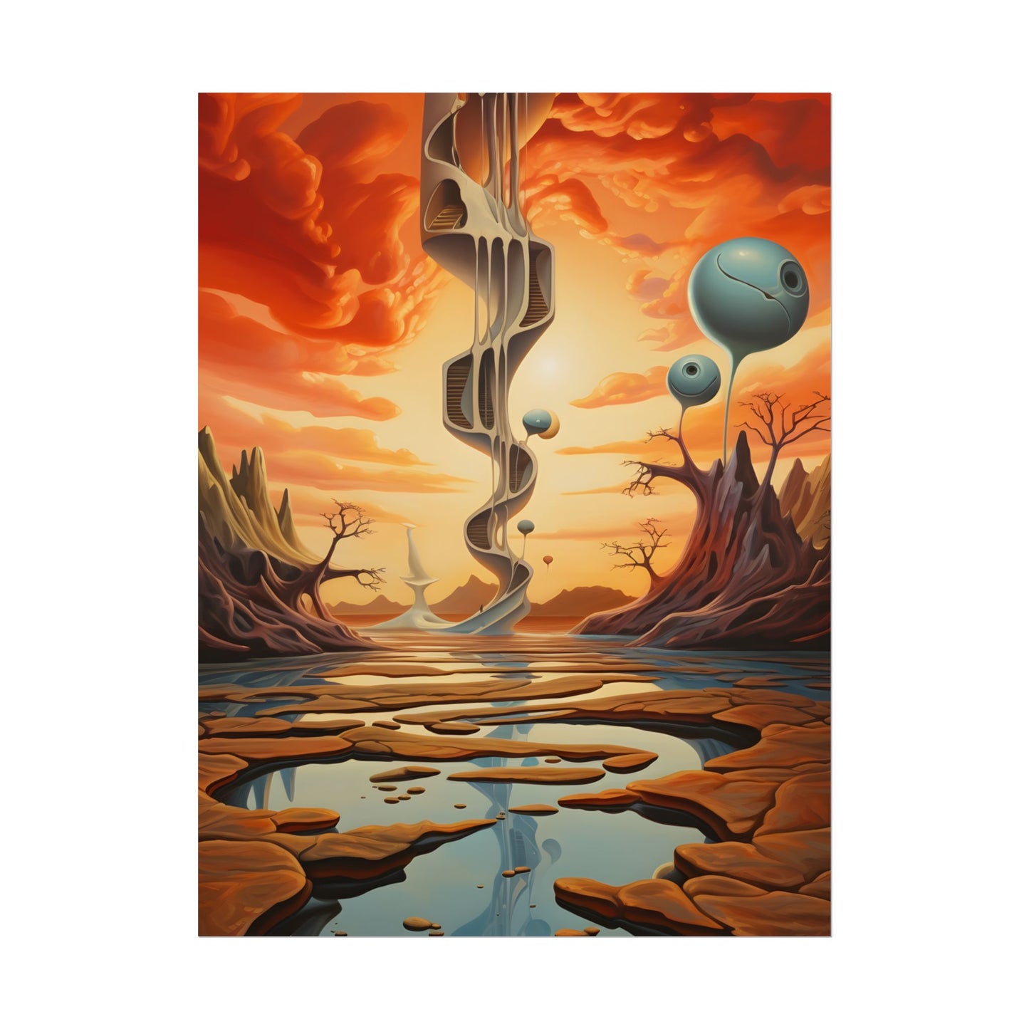 Surreal Psychedelic Dreamscapes: Vibrant Artwork - Poster