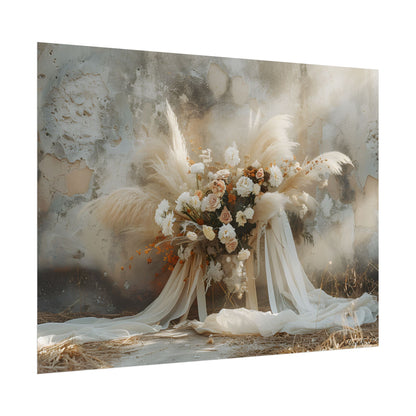 Whimsical Floral Bloom: Pampas Grass Artwork - Poster