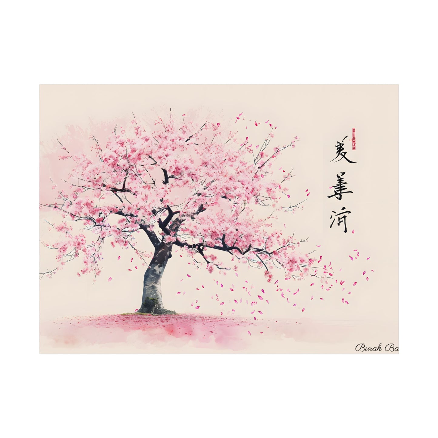 Japanese Cherry Blossom Art: Springtime Painting - Poster