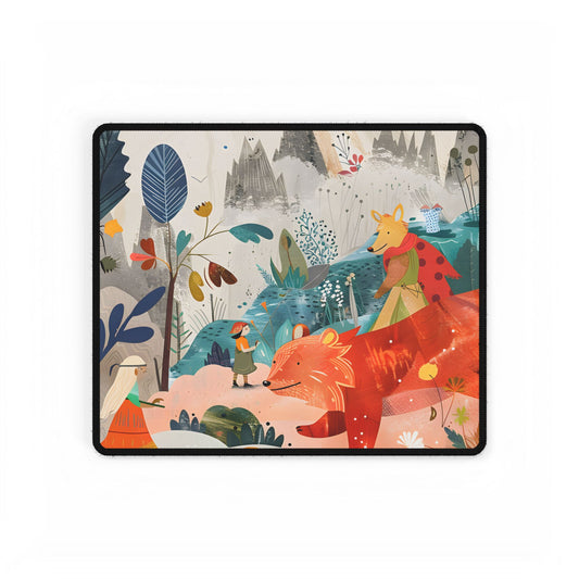 Vibrant Whimsy: Colorful Illustrations Featuring Belo - Desk Mat