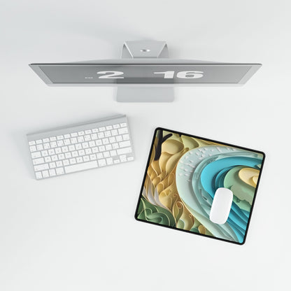 Paper Quilled Beach Bliss: Natural Colors Landscape Art - Desk Mat