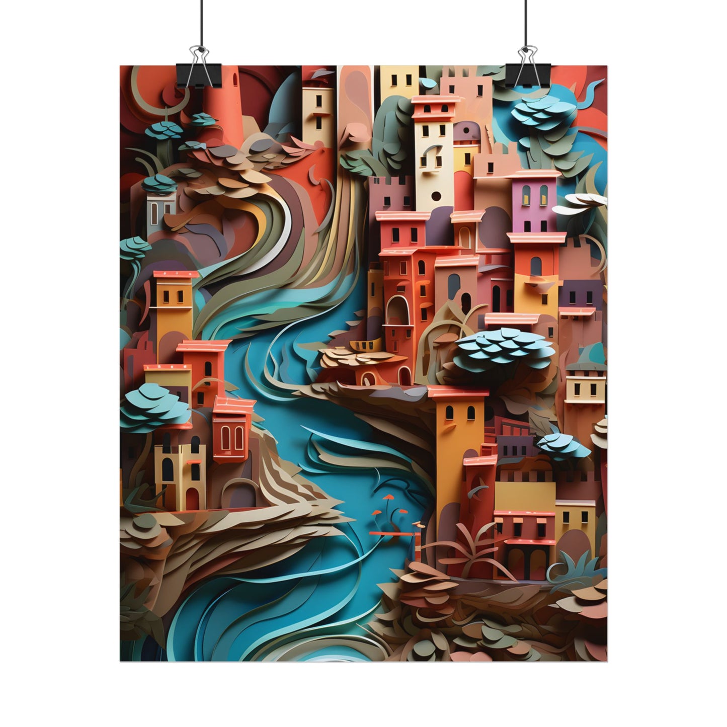 European Nature in Paper Quill: A Close-Up Artwork - Poster