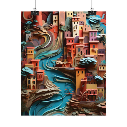 European Nature in Paper Quill: A Close-Up Artwork - Poster