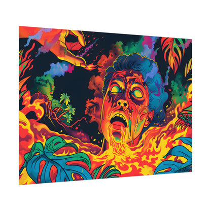 Whimsical Reading Moment: Cartoonish Illustration - Poster