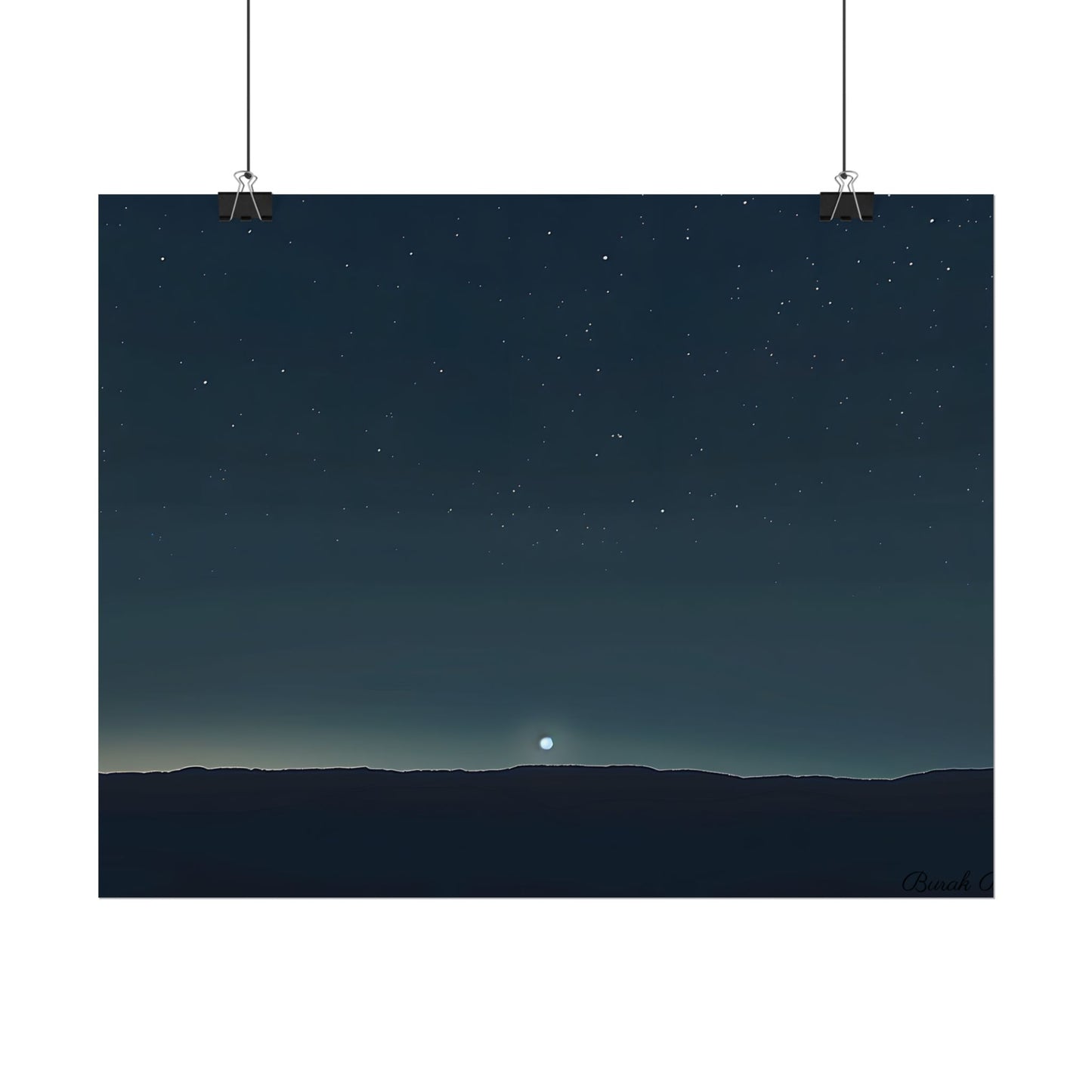 Minimalist Night Sky: Celestial Artwork with Stars and Palette - Poster