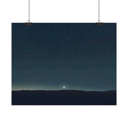 Minimalist Night Sky: Celestial Artwork with Stars and Palette - Poster