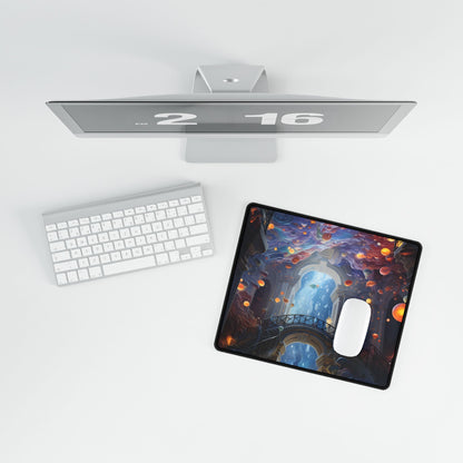 Celestial Art Gallery: Atmospheric Interior Space - Desk Mat