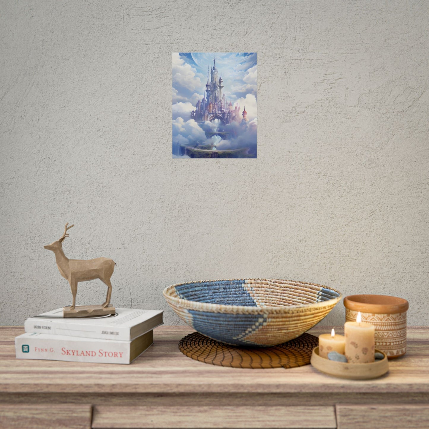 Floating Fantasy City: Celestial Digital Art - Poster