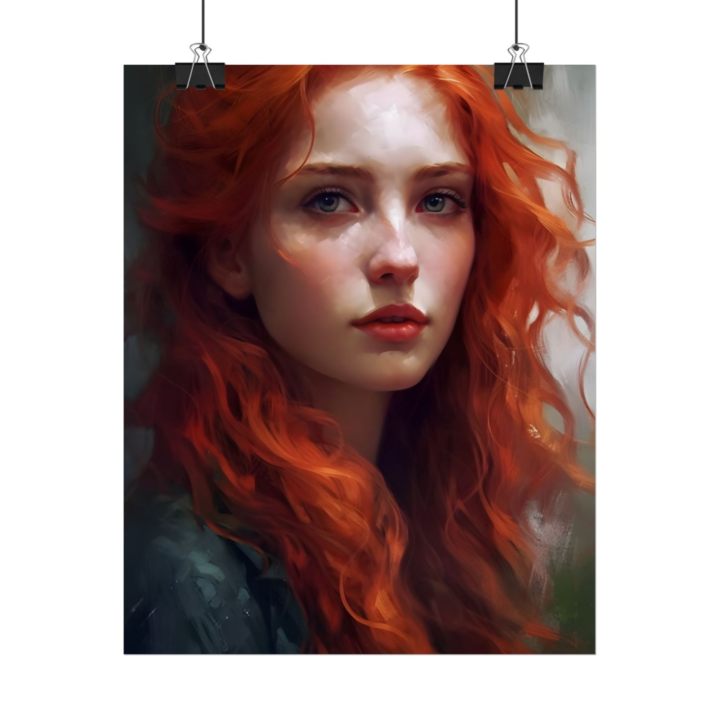 Astonishing Redhead Portrait: Female Artwork - Poster