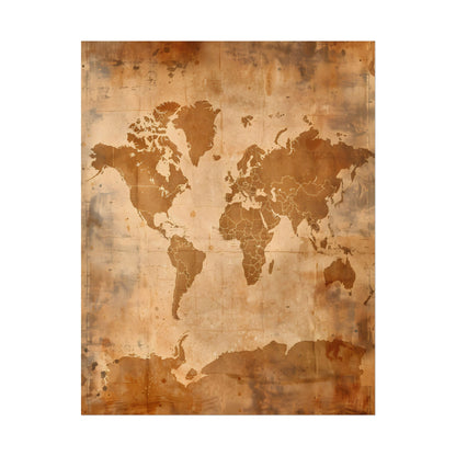 Vintage World Map: Artistic Cartography on Canvas - Poster
