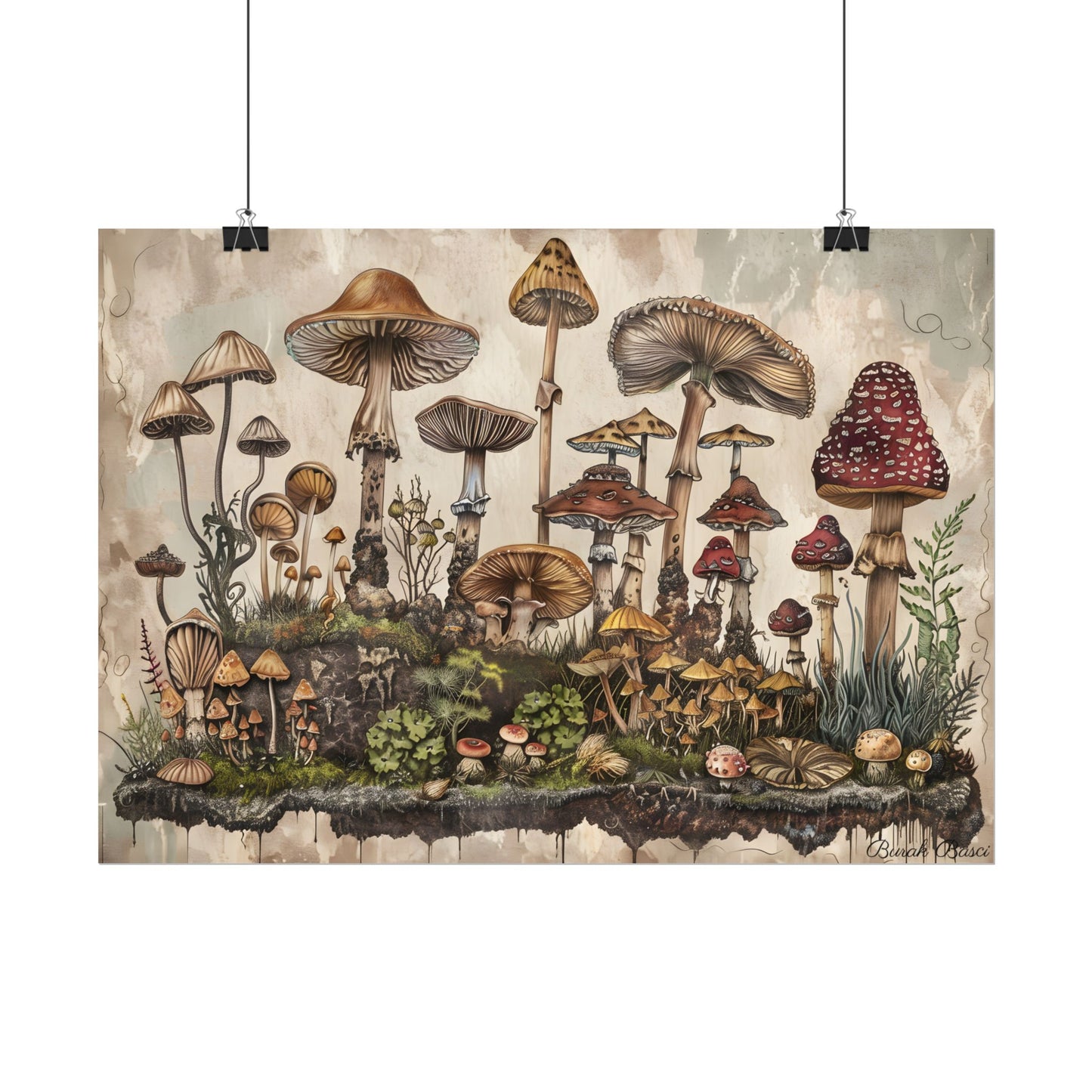 Vintage Mushroom Illustrations: A Collection of Unique Fungi - Poster