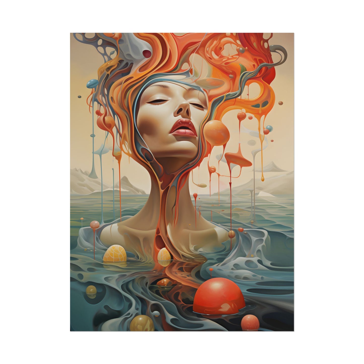 Surreal Dreamscape: Vibrant Psychedelic Colors - Poster