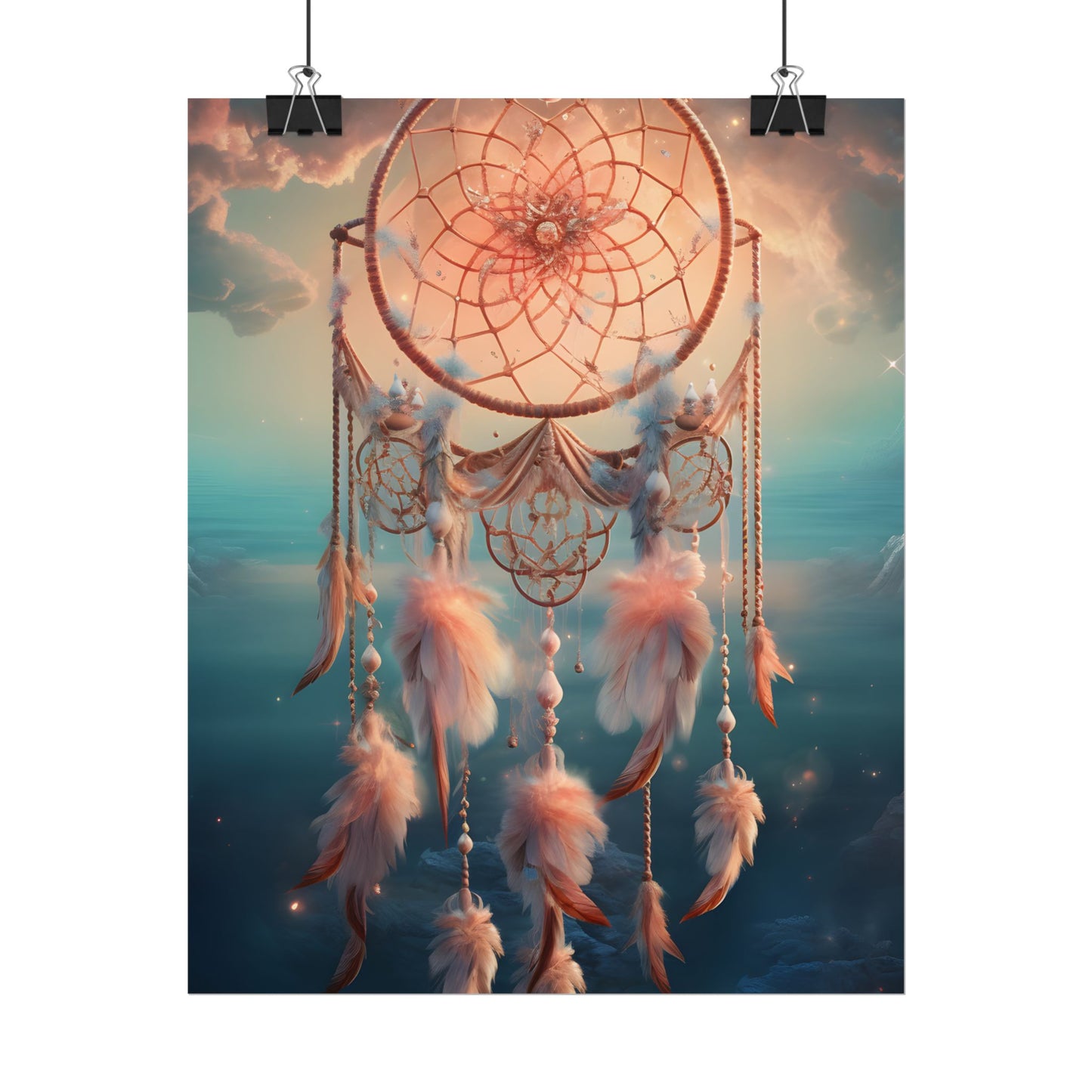 Ethereal Dreamcatcher Realm: Surreal Dreamscape Digital Art - Poster