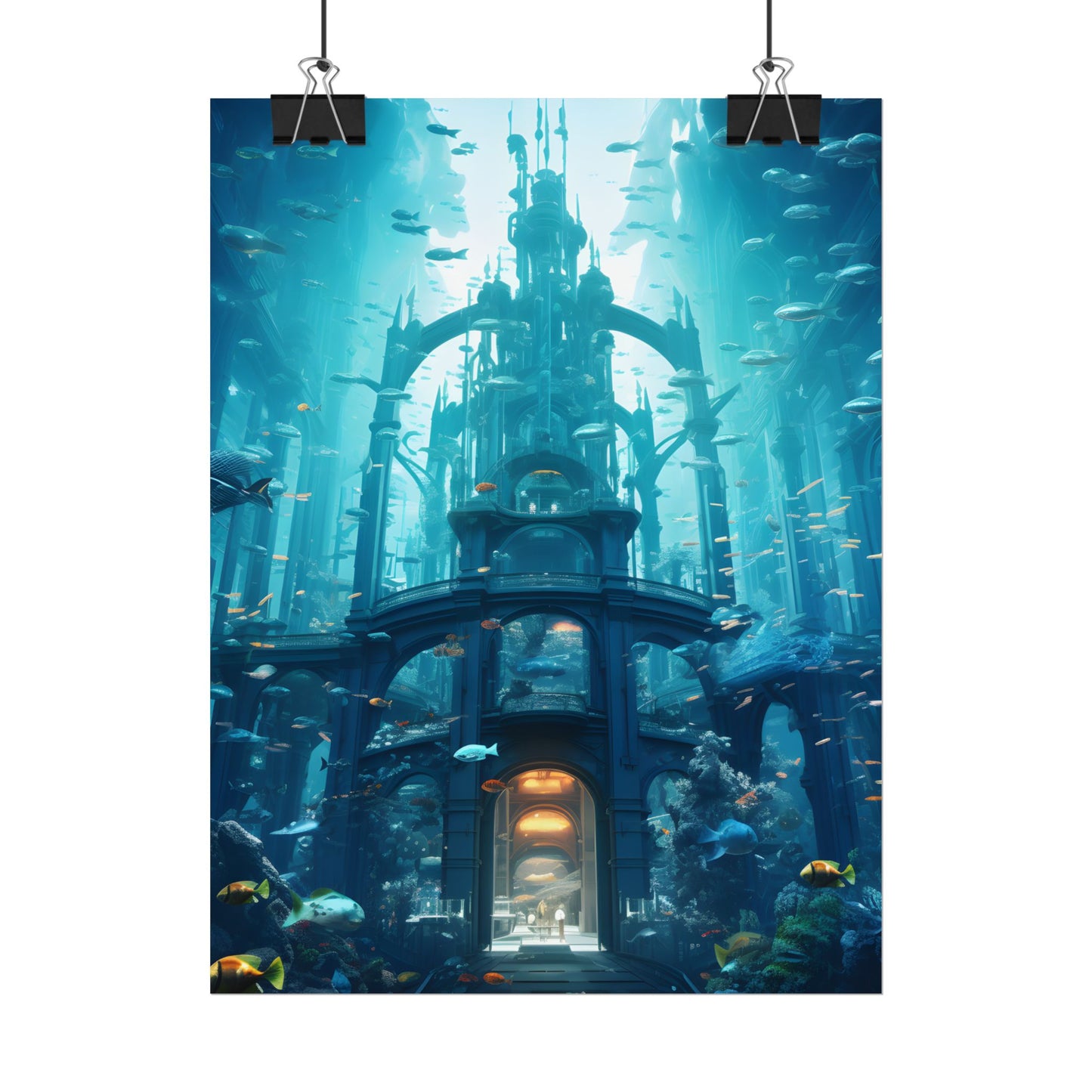 Futuristic Underwater City: Submerged Metropol Artwork - Poster
