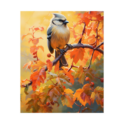 Vibrant Oak Branch: Oil Painting of Nature's Serenity - Poster