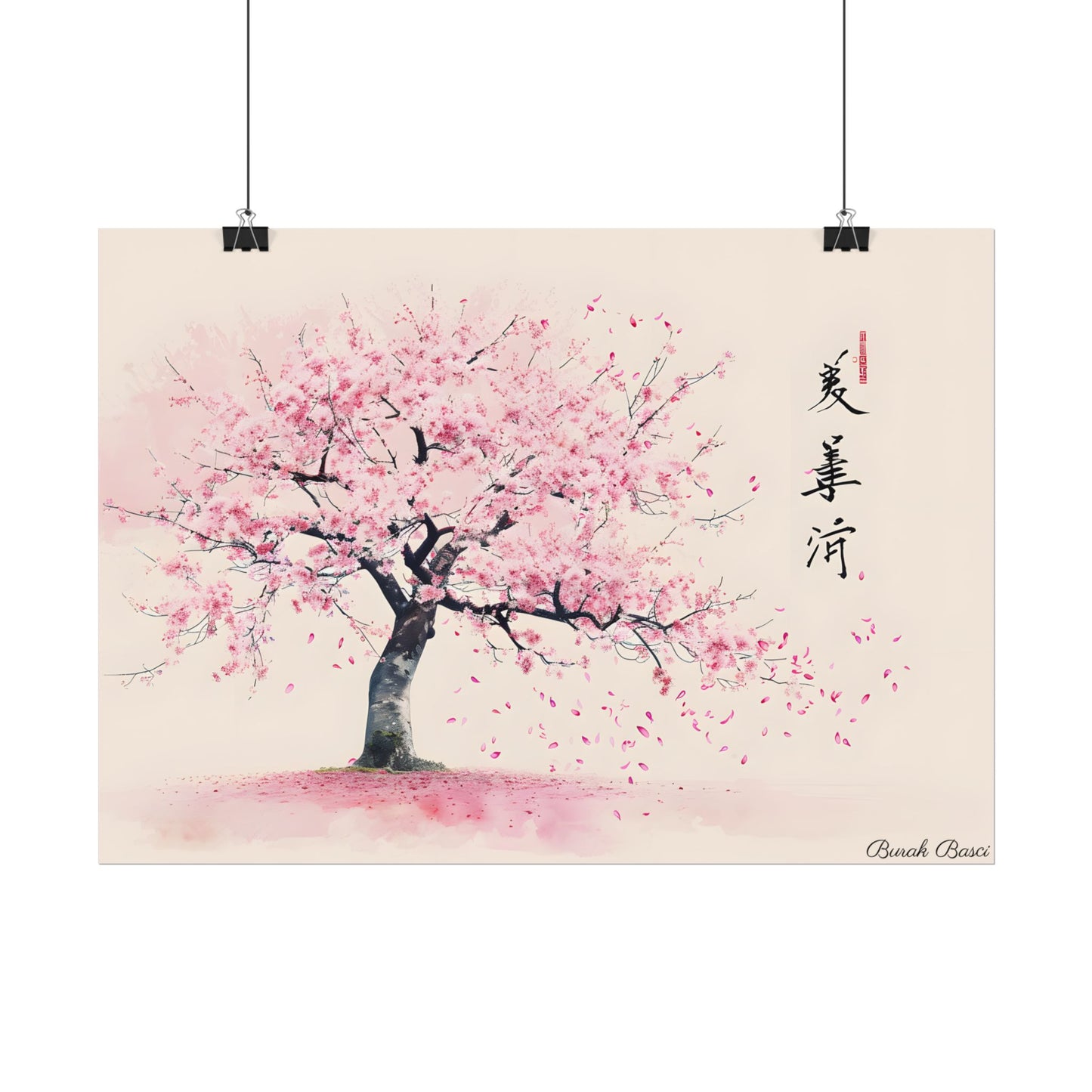 Japanese Cherry Blossom Art: Springtime Painting - Poster