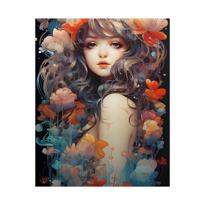 Peaceful River Garden: A Tranquil Landscape with Roses - Poster