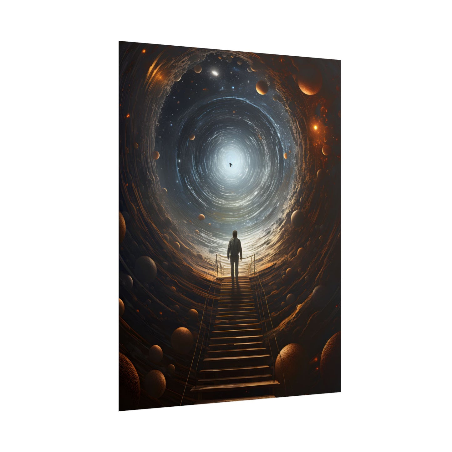 Space-Time Explorer: Intrepid Journey in Black and White - Poster